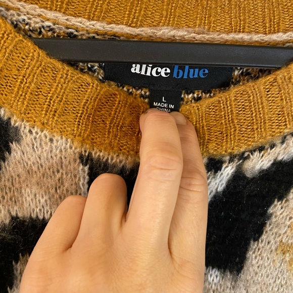 Alice Blue Animal Print Sweater - Large - Picture 3 of 4